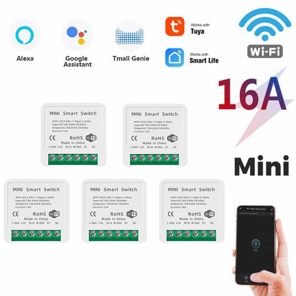 smart home control 16a mini wifi/bluetooth diy switch supports 2 way works with alexa google life app
smart home control 16a mini wifi/bluetooth diy switch supports 2 way works with alexa google life app