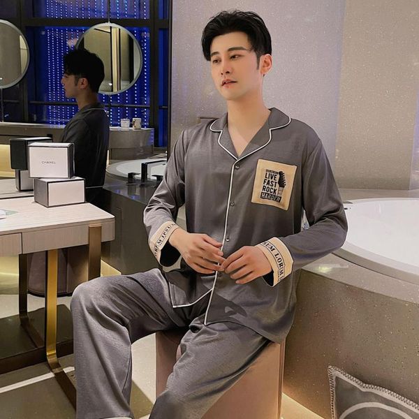 men's sleepwear plus size men pajamas autumn winter satin long sleeve trouser suits loose casual nightwear loungewear male home wear, Black;brown
men's sleepwear plus size men pajamas autumn winter satin long sleeve trouser suits loose casual nightwear loungewear male home wear, Black;brown