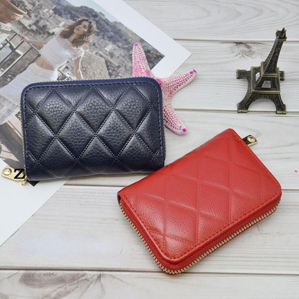 card holders small holder luxury multi-card position zipper style lozenge travel accessories, Brown;gray
card holders small holder luxury multi-card position zipper style lozenge travel accessories, Brown;gray