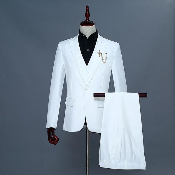 men's suits & blazers mens suit sets (jacket+vest+pants) slim fit one button business wedding groom 3 piece party dress prom tuxedo mal, White;black
men's suits & blazers mens suit sets (jacket+vest+pants) slim fit one button business wedding groom 3 piece party dress prom tuxedo mal, White;black
