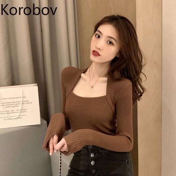 women's sweaters korobov bottoming shirt in autumn and winter wear a 2021 fake two-piece slim thin long-sleeved square neck sweater, White;black
women's sweaters korobov bottoming shirt in autumn and winter wear a 2021 fake two-piece slim thin long-sleeved square neck sweater, White;black