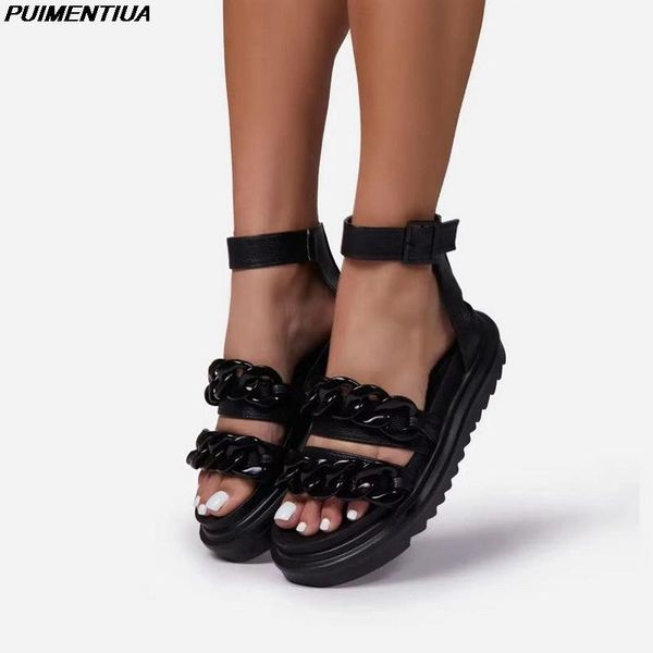 sandals women fashion flip flops shoes flat platform lottie chain detail chunky sole casual gladiator buckle, Black
sandals women fashion flip flops shoes flat platform lottie chain detail chunky sole casual gladiator buckle, Black