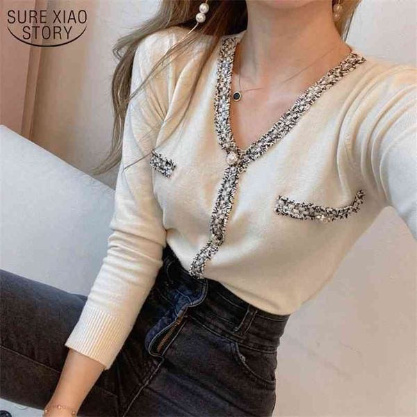 spring elegant sweater autumn korean v-neck chic french solid pearl button jumper women vintage knit bottoming 210510, White;black
spring elegant sweater autumn korean v-neck chic french solid pearl button jumper women vintage knit bottoming 210510, White;black