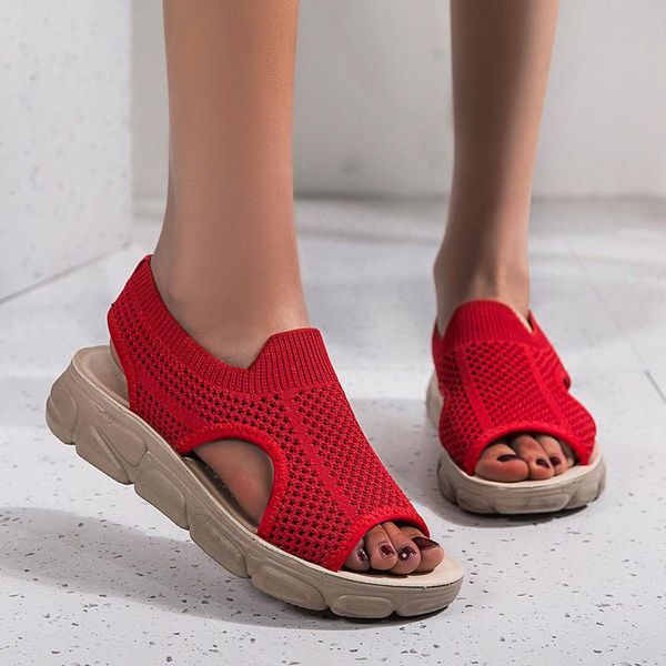 wedges fashion female drop women sandals thick bottomn summer shoes knitted platform casual slip on ladies plus size, Black
wedges fashion female drop women sandals thick bottomn summer shoes knitted platform casual slip on ladies plus size, Black