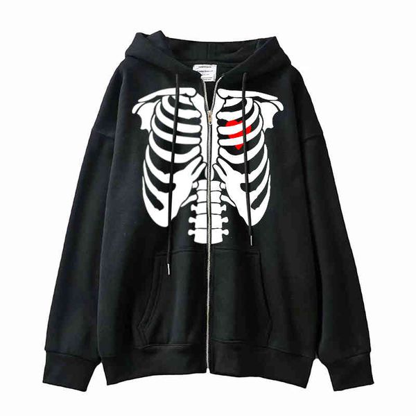 y2k hoodie skeleton print anime zip up hoodies women long sleeve jacket retro loose streetwear harajuku pullover sweatshirts men, Black
y2k hoodie skeleton print anime zip up hoodies women long sleeve jacket retro loose streetwear harajuku pullover sweatshirts men, Black