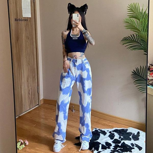 women's jeans 2021 fashion summer style loose rest blue sky white print high waist slimming denim trousers women
women's jeans 2021 fashion summer style loose rest blue sky white print high waist slimming denim trousers women