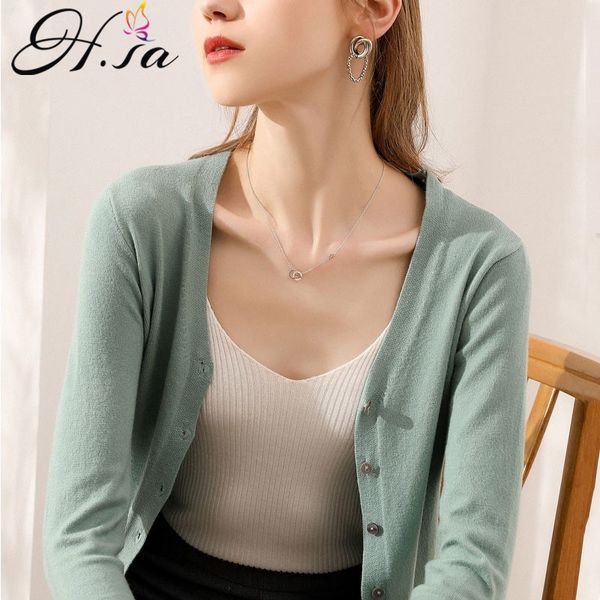 h.sa women knit cardigans v neck solid button up thin slim knitcoat casual out spring female knitwear 210417, White;black
h.sa women knit cardigans v neck solid button up thin slim knitcoat casual out spring female knitwear 210417, White;black