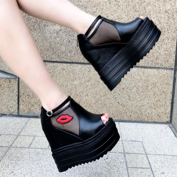 summer women sandals wedge high heels platform thick bottom mesh peep toe ladies shoes black white-with 14 cm
summer women sandals wedge high heels platform thick bottom mesh peep toe ladies shoes black white-with 14 cm