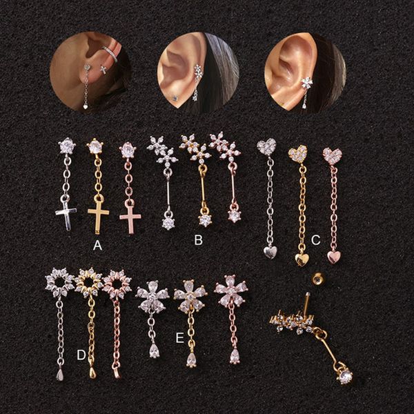 flower heart cross dangle earrings for women fashion stainless steel long drop earring cartilage piercing jewelry gift, Silver
flower heart cross dangle earrings for women fashion stainless steel long drop earring cartilage piercing jewelry gift, Silver