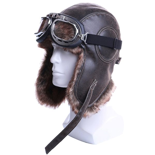 winter bomber hats plush earflap russian ushanka with goggles men womens trapper aviator pilot hat faux leather fur snow caps, Blue;gray
winter bomber hats plush earflap russian ushanka with goggles men womens trapper aviator pilot hat faux leather fur snow caps, Blue;gray