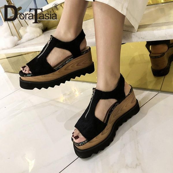 summer women's hoursehair sandals ladies wedges high heels flat platform shoes woman casual party footwear, Black
summer women's hoursehair sandals ladies wedges high heels flat platform shoes woman casual party footwear, Black