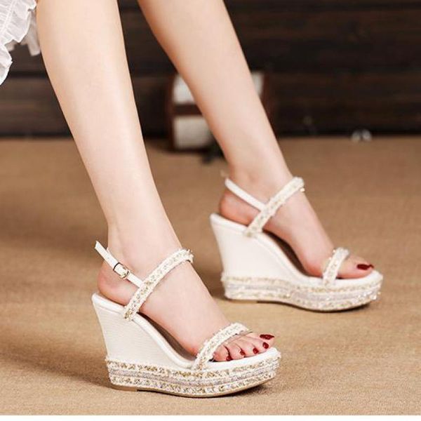 sandals 2021 summer wedges heel fashion high strew women's shoes transparent ladies, Black
sandals 2021 summer wedges heel fashion high strew women's shoes transparent ladies, Black