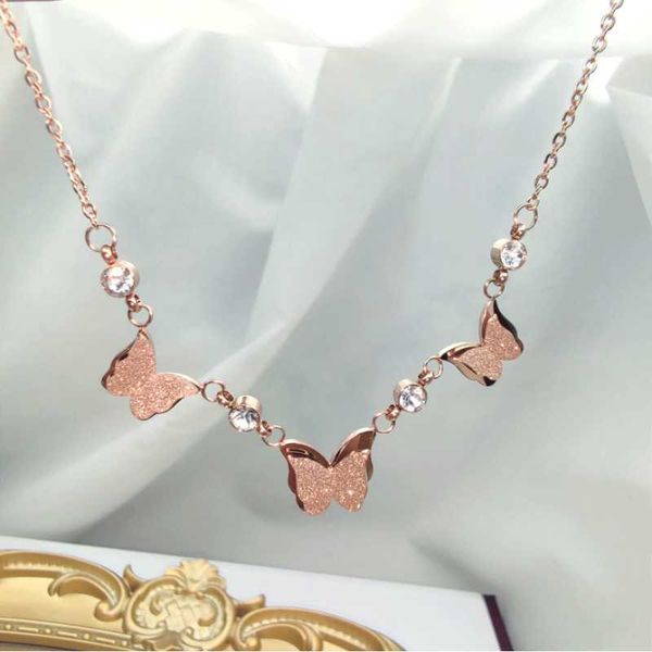 chains 316l stainless steel three matte butterfly zircon pendant charm choker necklaces for women fashion fine jewelry gifts san868, Silver
chains 316l stainless steel three matte butterfly zircon pendant charm choker necklaces for women fashion fine jewelry gifts san868, Silver