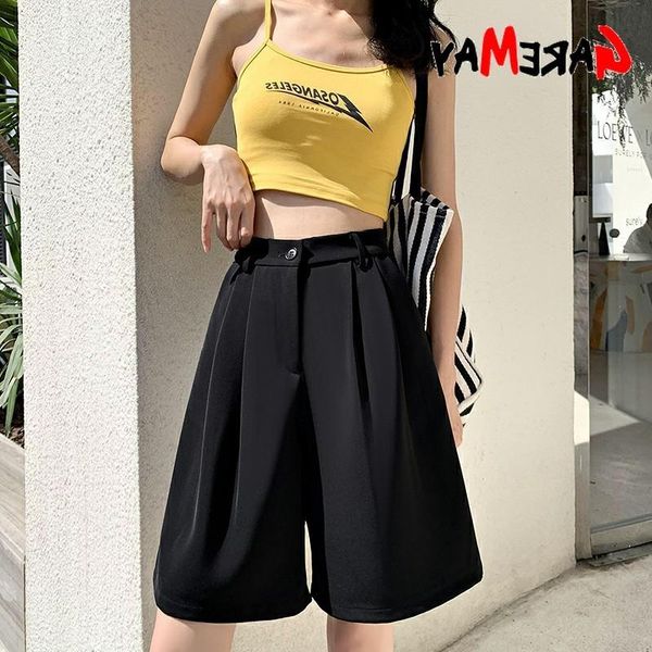women's shorts garemay white women wide leg solid elegant straight loose long femme high waist korean style summer, White;black
women's shorts garemay white women wide leg solid elegant straight loose long femme high waist korean style summer, White;black