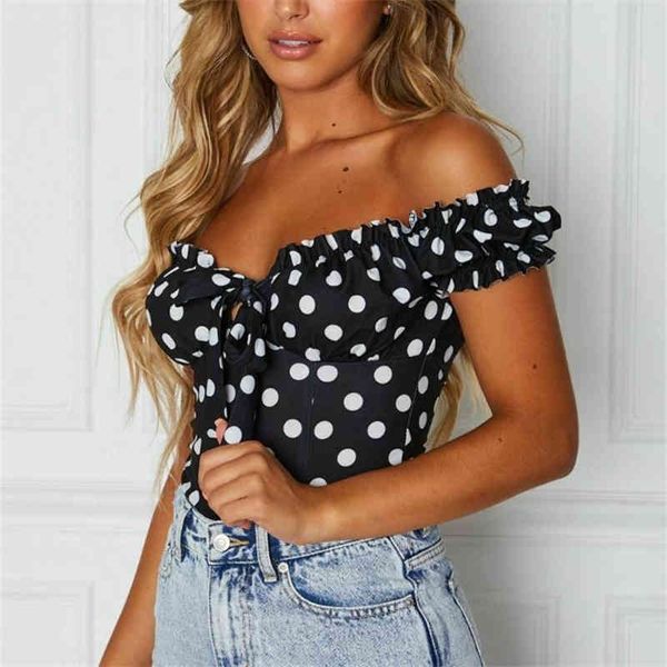 women summer casual off shoulder blouse new lady vintage polka dot short sleeve shirt slash neck blouses 2019 x0521, White
women summer casual off shoulder blouse new lady vintage polka dot short sleeve shirt slash neck blouses 2019 x0521, White