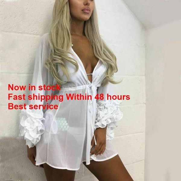 women summer beach bikini cover up short swimwear dress bathing suit kaftan robe women's, White;black
women summer beach bikini cover up short swimwear dress bathing suit kaftan robe women's, White;black