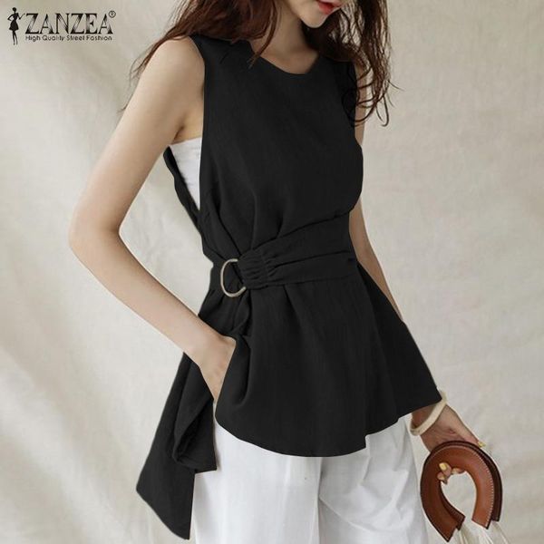 women's blouses & shirts zanzea female chemise blous autumn sleeveless elegant costume basic blusas casual tunic oversize o neck belted, White
women's blouses & shirts zanzea female chemise blous autumn sleeveless elegant costume basic blusas casual tunic oversize o neck belted, White