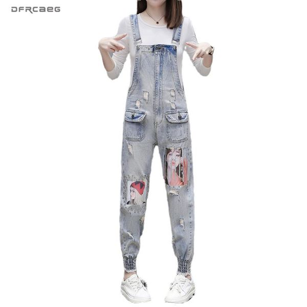 women's jumpsuits & rompers blue vintage hole denim womens jumpsuit 2021 spring patchwork suspender jeans overalls pencil pants with be, Black;white
women's jumpsuits & rompers blue vintage hole denim womens jumpsuit 2021 spring patchwork suspender jeans overalls pencil pants with be, Black;white