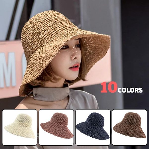 wide brim hats handmade crochet sunshade straw hat panama women summer seaside holiday beach lady flat foldable cap, Blue;gray
wide brim hats handmade crochet sunshade straw hat panama women summer seaside holiday beach lady flat foldable cap, Blue;gray