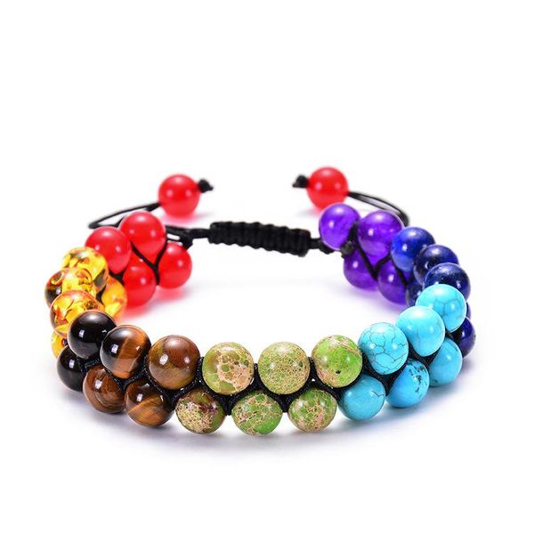 handmade trendy double layer colorful natural lava stone tiger eye beaded yoga bracelets for men women elastic rope jewelry charm, Golden;silver
handmade trendy double layer colorful natural lava stone tiger eye beaded yoga bracelets for men women elastic rope jewelry charm, Golden;silver