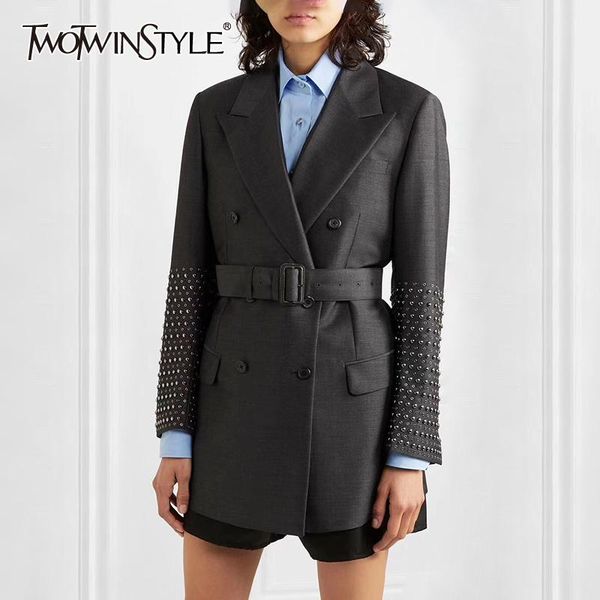 elegant patchwork rivet women's blazer long sleeve notched with sashes pocket female suit 2021 autumn fashion suits & blazers, White;black
elegant patchwork rivet women's blazer long sleeve notched with sashes pocket female suit 2021 autumn fashion suits & blazers, White;black