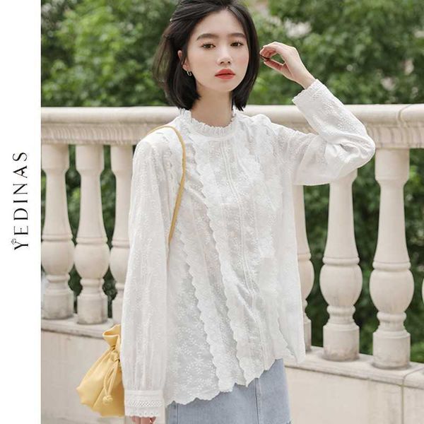 yedinas cotton summer for women blouse sweet long sleeve o neck embroidery ladies korean style chic 210527, White
yedinas cotton summer for women blouse sweet long sleeve o neck embroidery ladies korean style chic 210527, White