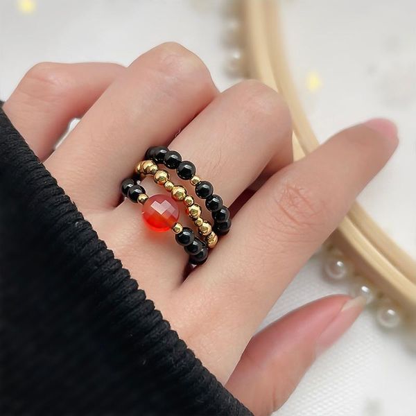 cluster rings fashion black natural stone beaded ring for women bohemian stainless steel bead party jewelry christmas wholesale, Golden;silver
cluster rings fashion black natural stone beaded ring for women bohemian stainless steel bead party jewelry christmas wholesale, Golden;silver