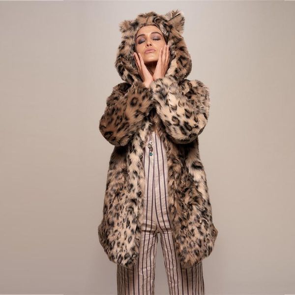 women's fur & faux coat animal ears special hat long leopard print snap button sleeve home clothes mature beauty student warm winter, Black
women's fur & faux coat animal ears special hat long leopard print snap button sleeve home clothes mature beauty student warm winter, Black