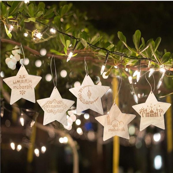set eid mubarak ramadan five-pointed star pattern small pendant wooden crafts home decoration tree garden ornaments decorative objects & fig
set eid mubarak ramadan five-pointed star pattern small pendant wooden crafts home decoration tree garden ornaments decorative objects & fig
