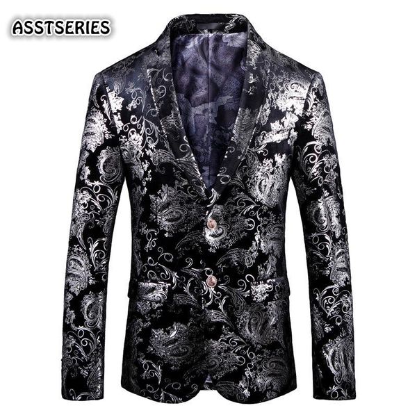 men's suits & blazers asstseries blazer men luxury silver printed fashion single breasted mens suit jacket plus size 5xl casual slim fi, White;black
men's suits & blazers asstseries blazer men luxury silver printed fashion single breasted mens suit jacket plus size 5xl casual slim fi, White;black