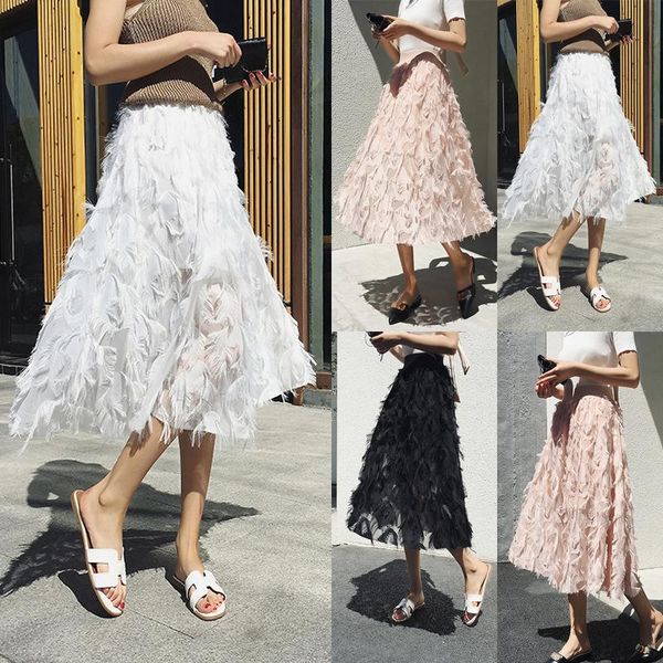 skirts fashion women midi skirt spring summer ladies feather appliques flared for high waist female, Black
skirts fashion women midi skirt spring summer ladies feather appliques flared for high waist female, Black