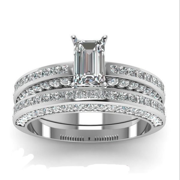 victoria wieck sparkling handmade jewelry couple rings 925 sterling silver eternity princess cut white z cz diamond bridal ring set gift, Slivery;golden
victoria wieck sparkling handmade jewelry couple rings 925 sterling silver eternity princess cut white z cz diamond bridal ring set gift, Slivery;golden