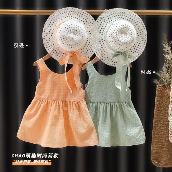 girl's dresses baby girls 2021 summer children's clothing set sleeveless grid princess dress+hat infant born beach dress braces sk, Red;yellow
girl's dresses baby girls 2021 summer children's clothing set sleeveless grid princess dress+hat infant born beach dress braces sk, Red;yellow