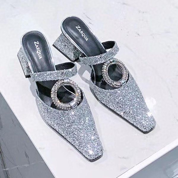 sandals half slippers women's outer wear thick heel ins net red rhinestone buckle square toe high shoes trend, Black
sandals half slippers women's outer wear thick heel ins net red rhinestone buckle square toe high shoes trend, Black