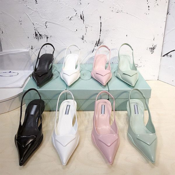 2021p spring and summer new fashion show patent leather thin panda sandals triangular standard pointed high-heeled women's shoes, Black
2021p spring and summer new fashion show patent leather thin panda sandals triangular standard pointed high-heeled women's shoes, Black