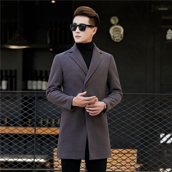 men's jackets winter wool coat male casual woolen windbreaker man, Black;brown