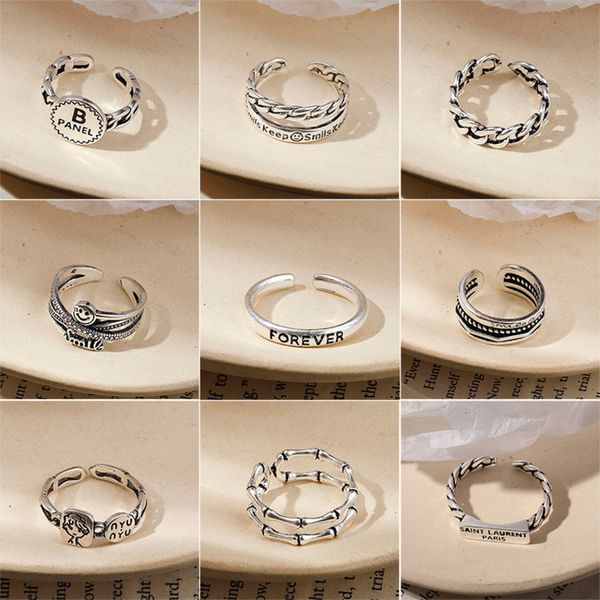 net red ins men's and women's rings couple fashion mouth food ring exaggerated design, Silver