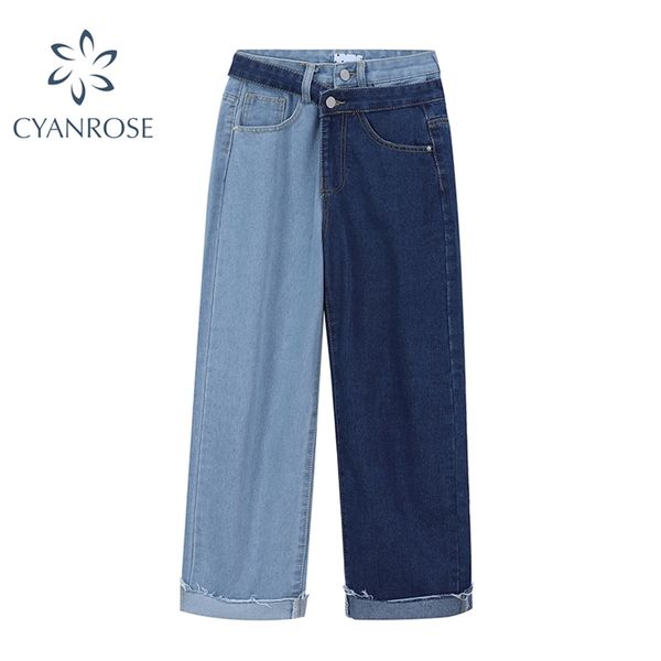 patchwork straight women's jeans baggy vintage high waist streetwear trousers pockets zipper female wide leg denim pants 210430, Blue
patchwork straight women's jeans baggy vintage high waist streetwear trousers pockets zipper female wide leg denim pants 210430, Blue