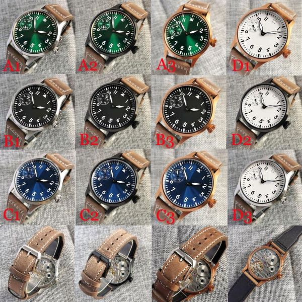 wristwatches bliger 17 jewels 6497 manual hand winding men watch green/blue/white/black dial sapphire glass luminous index bronzed/pvd plate, Slivery;brown 
wristwatches bliger 17 jewels 6497 manual hand winding men watch green/blue/white/black dial sapphire glass luminous index bronzed/pvd plate, Slivery;brown