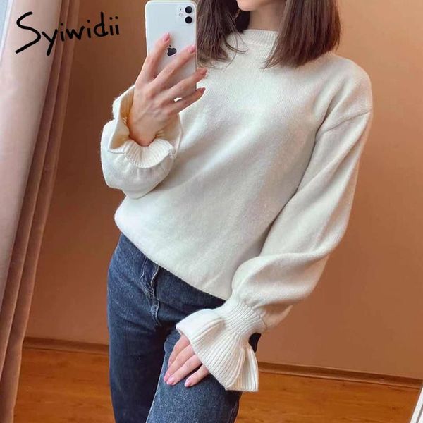 women's sweaters syiwidii long flare sleeve woman cute fall winter 2021 o-neck knitted pullovers korean casual jumper purple yellow, White;black
women's sweaters syiwidii long flare sleeve woman cute fall winter 2021 o-neck knitted pullovers korean casual jumper purple yellow, White;black