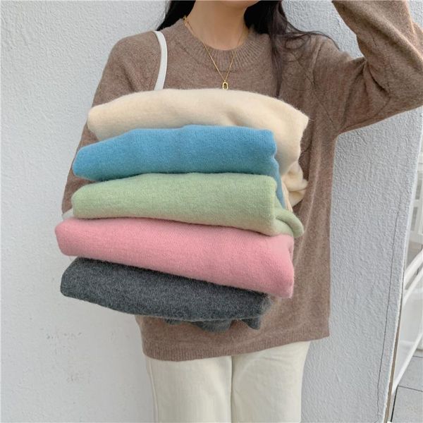 women's sweaters autumn / winter 2021, solid color knitted sweater, round neck, thickened, loose, large long sleeve fashion, White;black
women's sweaters autumn / winter 2021, solid color knitted sweater, round neck, thickened, loose, large long sleeve fashion, White;black
