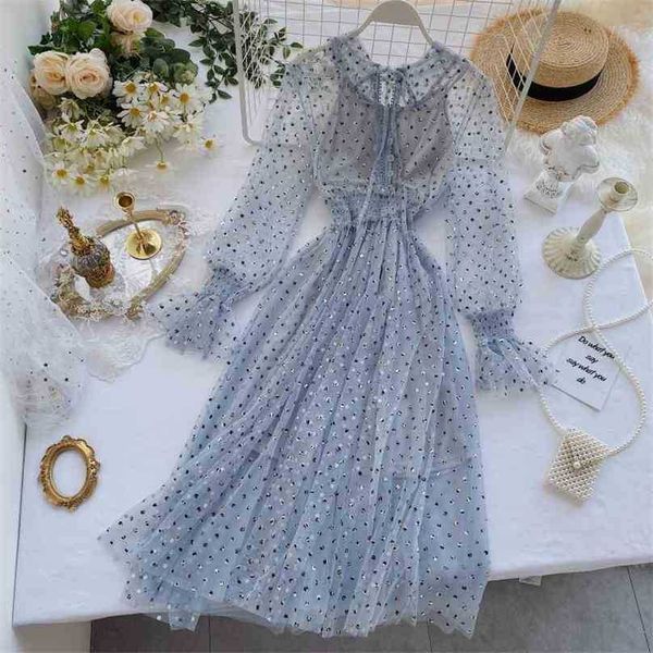 women tulle dress fashion spring autumn sequined dot lace bandage es ladies elegant korean 210525, Black;gray
women tulle dress fashion spring autumn sequined dot lace bandage es ladies elegant korean 210525, Black;gray