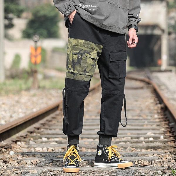 men's pants men casual patchwork cargo mens autumn streetwear joggers leisure loose male camouflage trousers large size l7pv, Black
men's pants men casual patchwork cargo mens autumn streetwear joggers leisure loose male camouflage trousers large size l7pv, Black