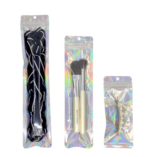 100 pcs hologram aluminum foil and transparent zip lock bags long plastic pouch watch pen jewelry cosmetic usb data cable bags
100 pcs hologram aluminum foil and transparent zip lock bags long plastic pouch watch pen jewelry cosmetic usb data cable bags