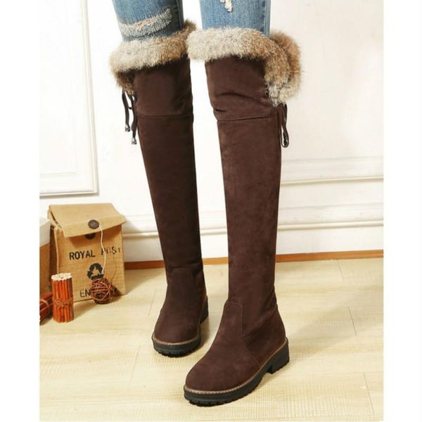 boots shoes autumn winter women's long fur warm thick bottom low heel round toe over the knee elegant fashion casual high boot, Black
boots shoes autumn winter women's long fur warm thick bottom low heel round toe over the knee elegant fashion casual high boot, Black