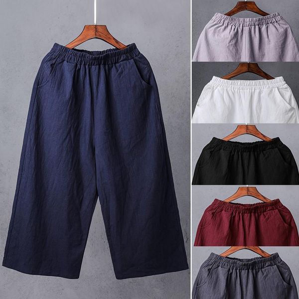women's pants & capris 2021 summer cotton and linen for women thin loose wide leg female large size casual elastic high waist r503, Black;white
women's pants & capris 2021 summer cotton and linen for women thin loose wide leg female large size casual elastic high waist r503, Black;white