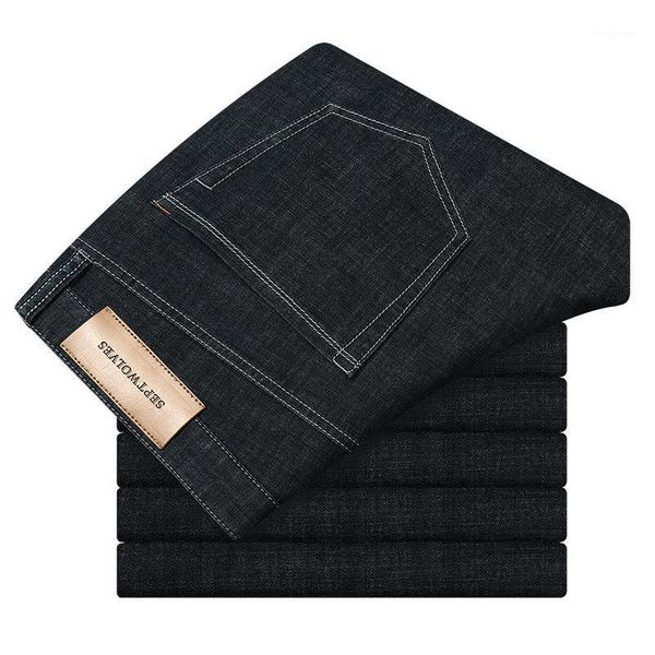 men's jeans black loose straight summer thin stretch korean style middle-aged business casual long pants, Blue
men's jeans black loose straight summer thin stretch korean style middle-aged business casual long pants, Blue
