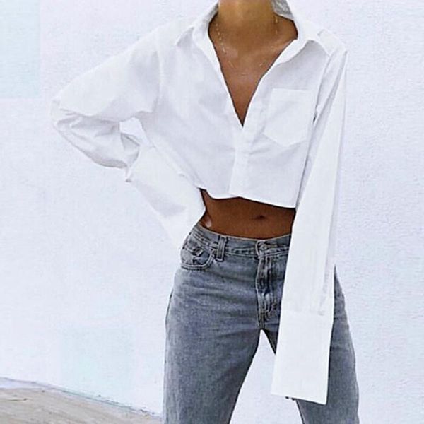 women's blouses & shirts white casual for women lapel long sleeve short single breasted minimalist female 2021 fashion summer
women's blouses & shirts white casual for women lapel long sleeve short single breasted minimalist female 2021 fashion summer