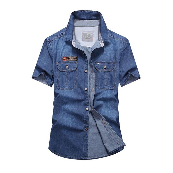 men's polos summer denim shirt men short sleeve 100% pure cotton cargo t-shirts jeans bomber tee tshirts for multi pockets, White;black
men's polos summer denim shirt men short sleeve 100% pure cotton cargo t-shirts jeans bomber tee tshirts for multi pockets, White;black