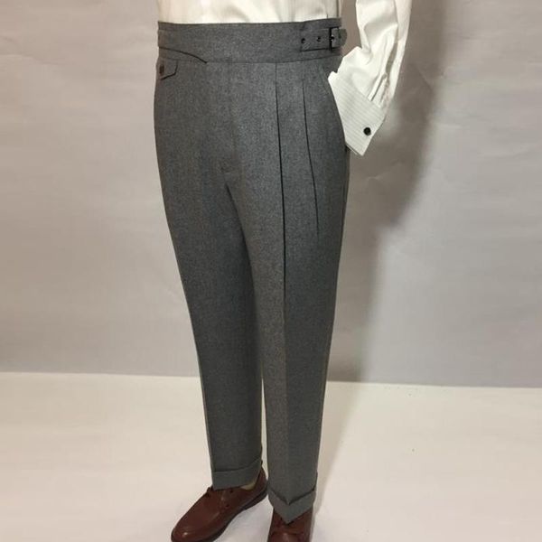 men's suits & blazers trousers for men gray black wool tweed pants retro high waist gentleman suit casual slim fit male 2021, White;black
men's suits & blazers trousers for men gray black wool tweed pants retro high waist gentleman suit casual slim fit male 2021, White;black